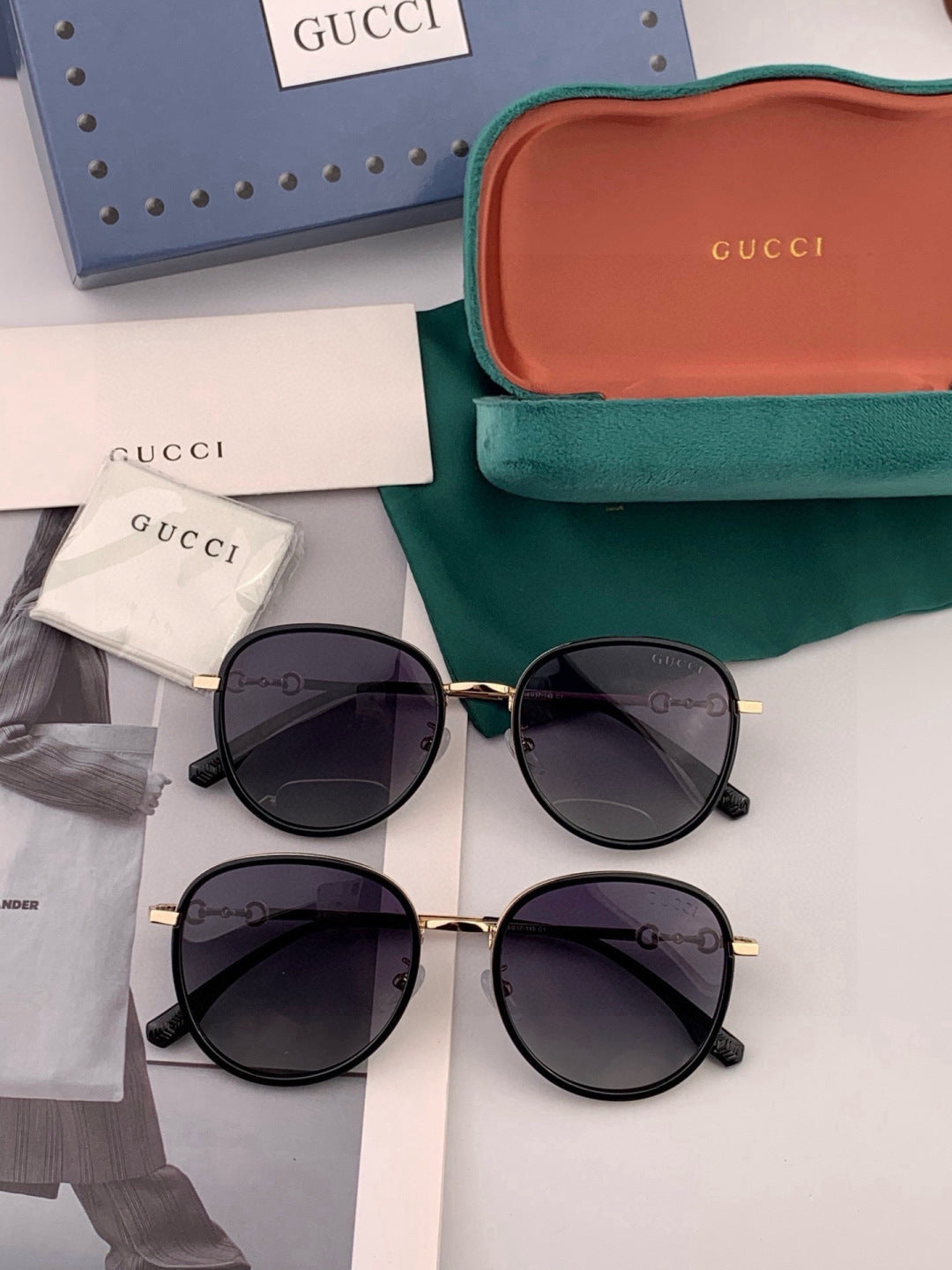 Gucci G2211 Round Red Lens Sunglasses for Men & Women - 357800 - detail image 6