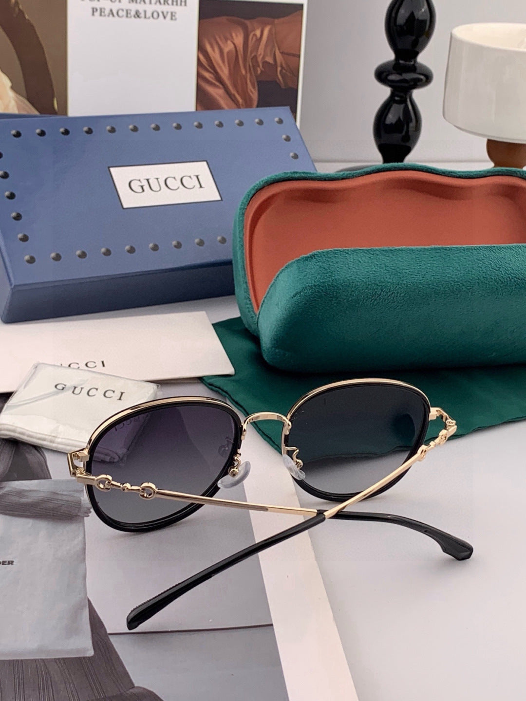 Gucci G2211 Round Red Lens Sunglasses for Men & Women - 357800 - detail image 3