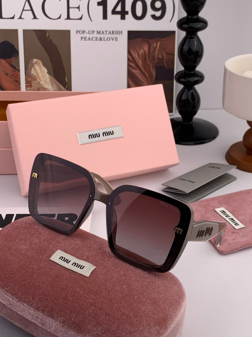Miu Miu M5550 Fashion Black Lens Sunglasses for Men & Women - 358736 - detail image 2