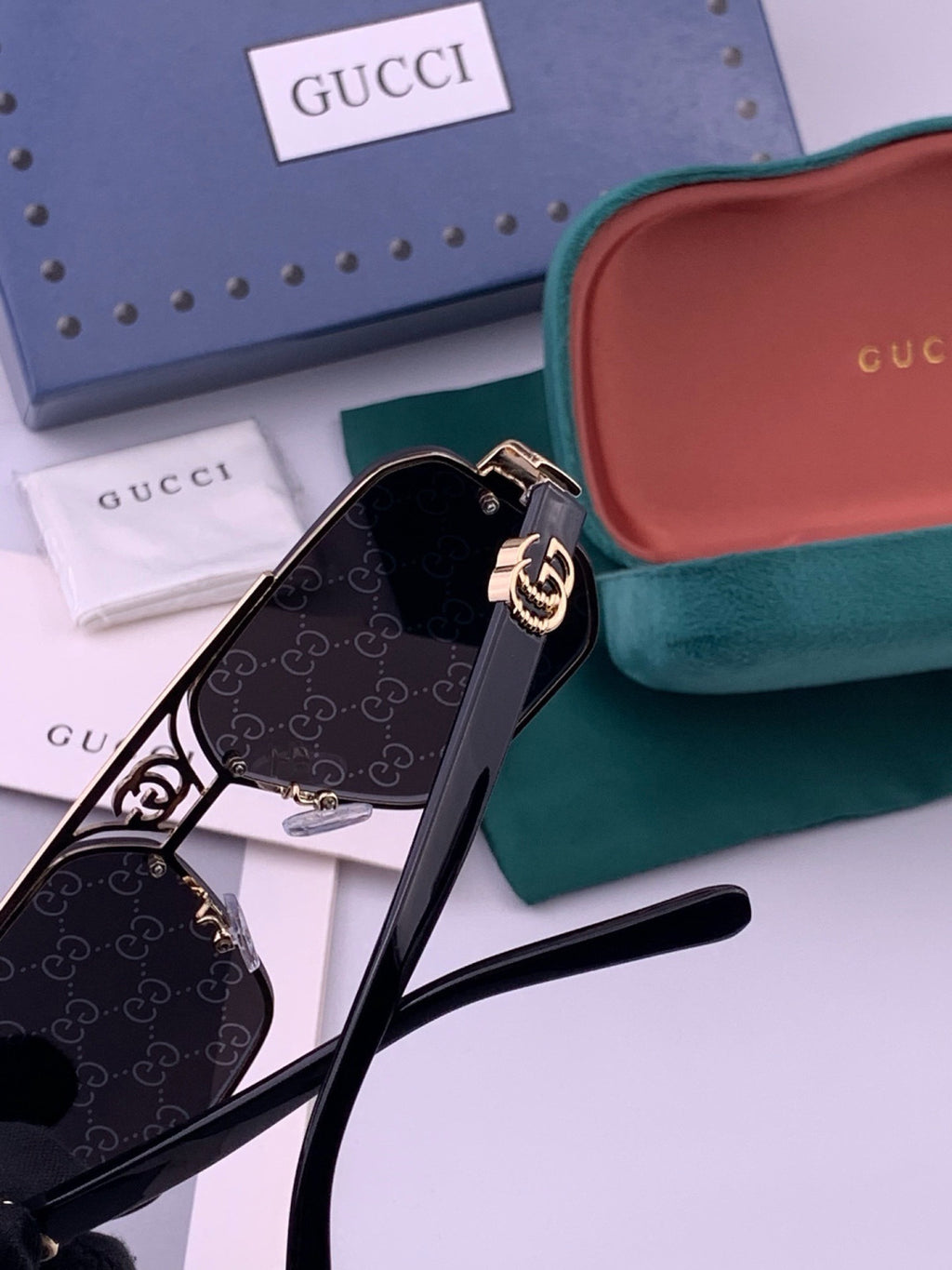 Gucci G21746 Aviator Black Lens Sunglasses for Men & Women - 357802 - detail image 6