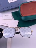 Gucci G21746 Aviator Black Lens Sunglasses for Men & Women - 357802