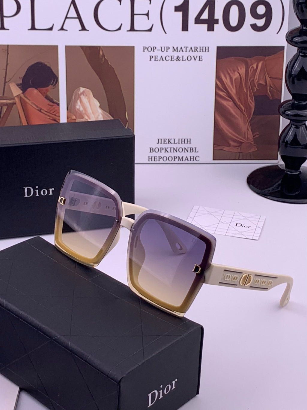 Dior CD2590 Polarized Square Red Lens Sunglasses for Women - 358219 - detail image 2