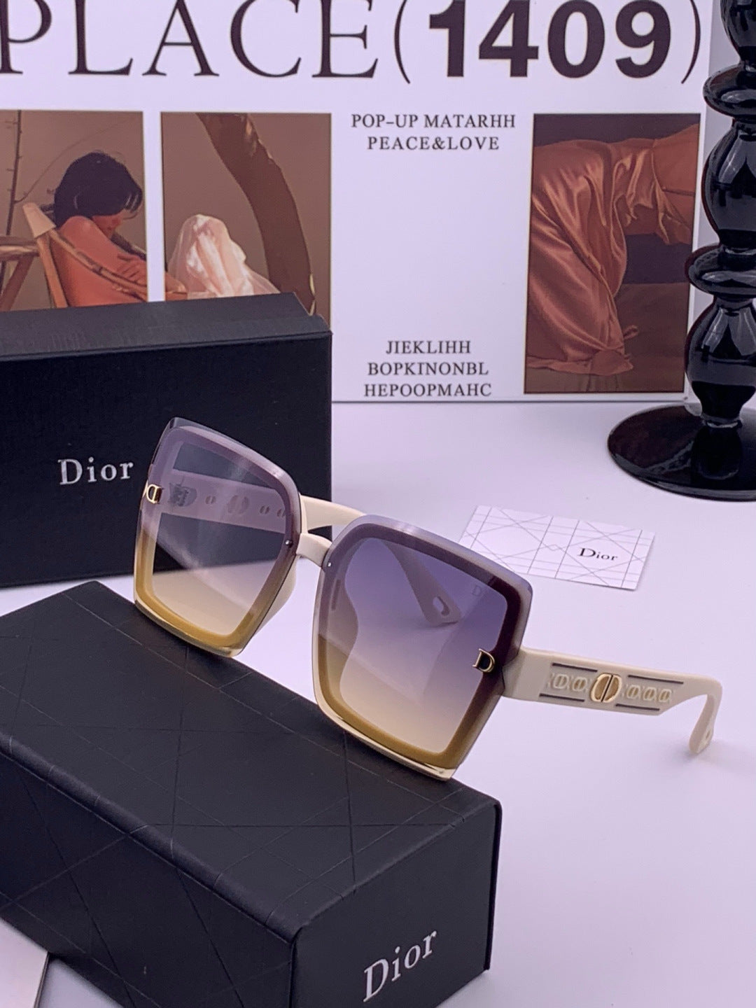 Dior CD2590 Polarized Square Red Lens Sunglasses for Women - 358219 - detail image 2