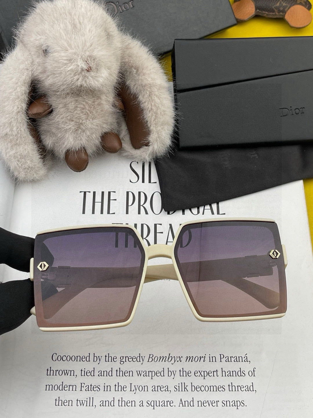 Dior CD2682 Polarized Square Gold Lens Sunglasses for Women