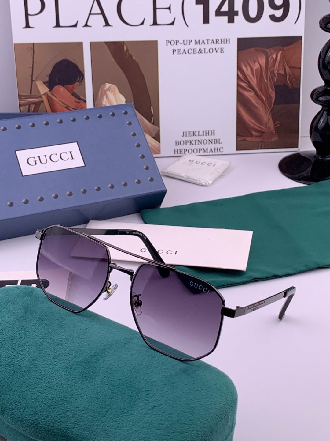 Gucci G0903 Aviator Orange Lens Sunglasses for Men & Women - detail image 6