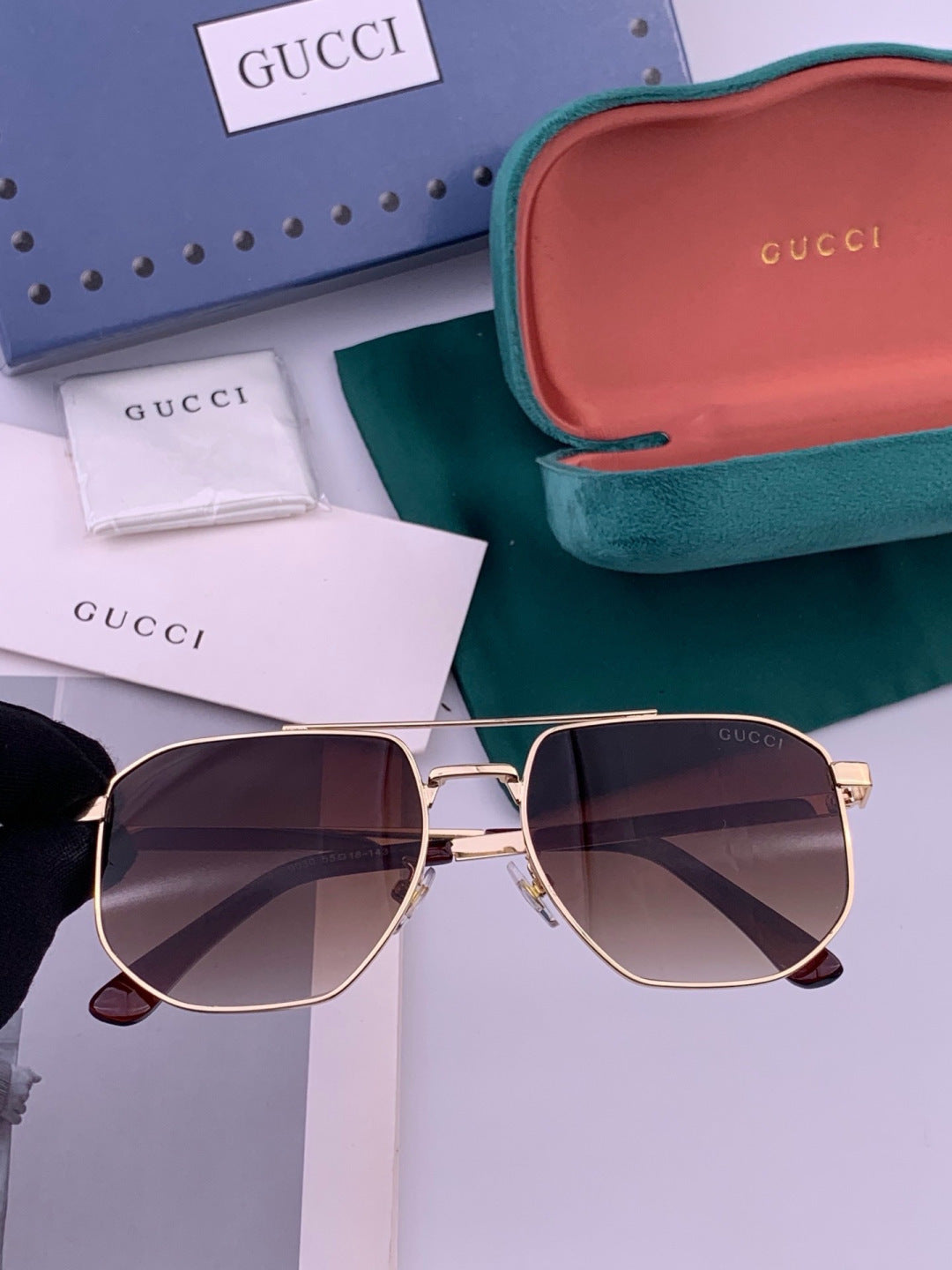 Gucci G0903 Aviator Orange Lens Sunglasses for Men & Women - detail image 2
