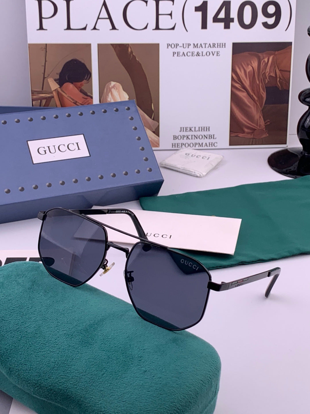 Gucci G0903 Aviator Orange Lens Sunglasses for Men & Women - detail image 5