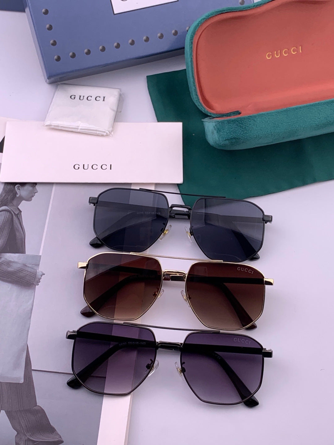 Gucci G0903 Aviator Orange Lens Sunglasses for Men & Women - detail image 7