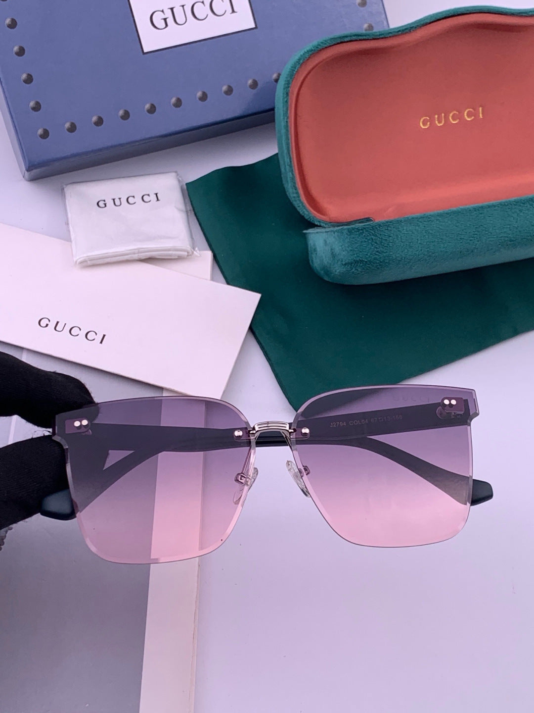 Gucci G4279 Square Brown Lens Sunglasses for Men & Women - 357806