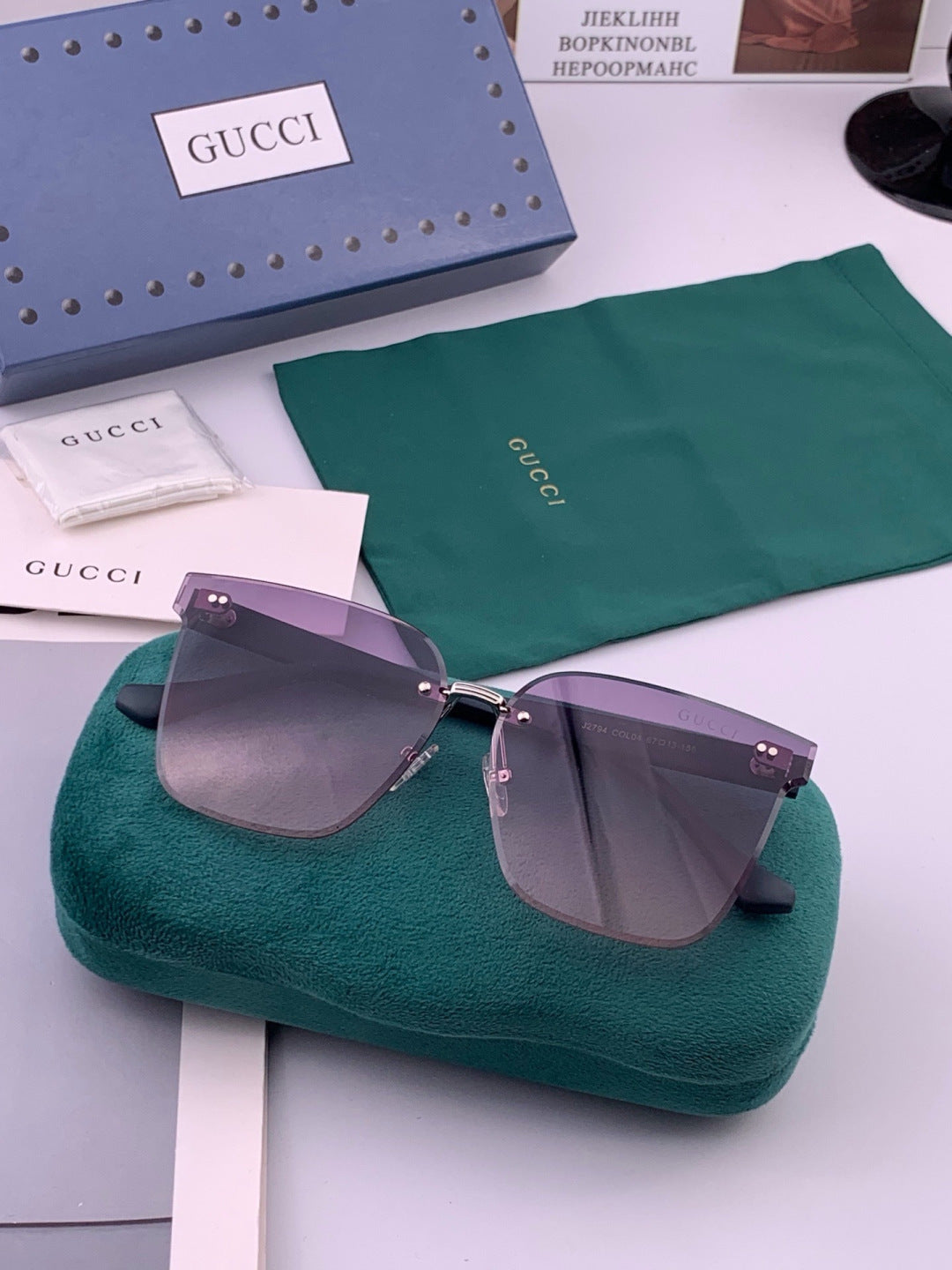 Gucci G4279 Square Brown Lens Sunglasses for Men & Women - 357806 - detail image 6