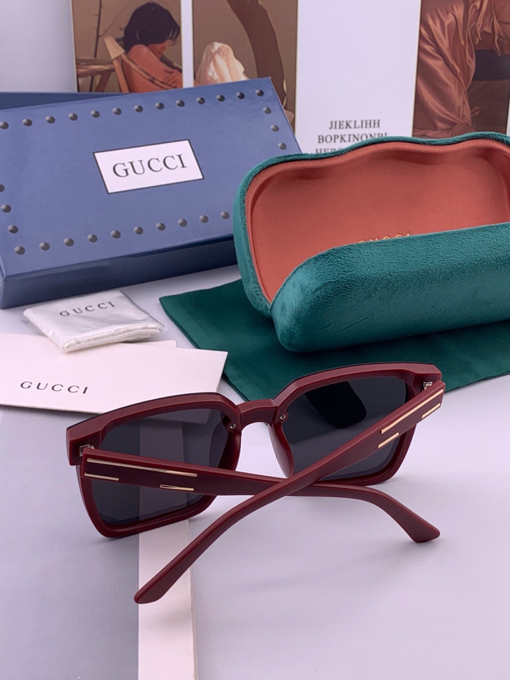 Gucci G7292 Polarized Square Gold Lens Sunglasses for Men & Women - 357807 - detail image 3