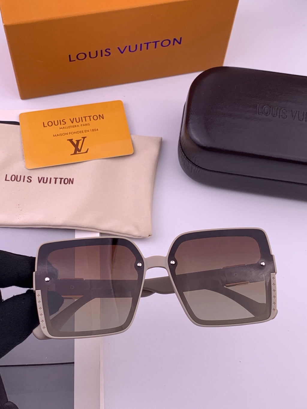 Louis Vuitton L1845 Polarized Square Black Lens Sunglasses for Men & - 357614