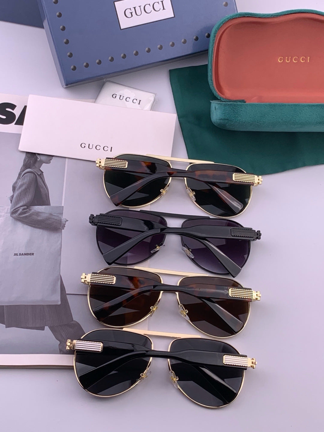 Gucci G08893 Aviator Black Lens Sunglasses for Men & Women - 357808 - detail image 6