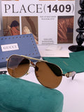 Gucci G08893 Aviator Black Lens Sunglasses for Men & Women - 357808