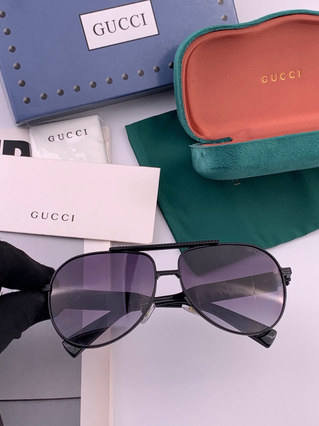 Gucci G08893 Aviator Black Lens Sunglasses for Men & Women - 357809 - detail image 2