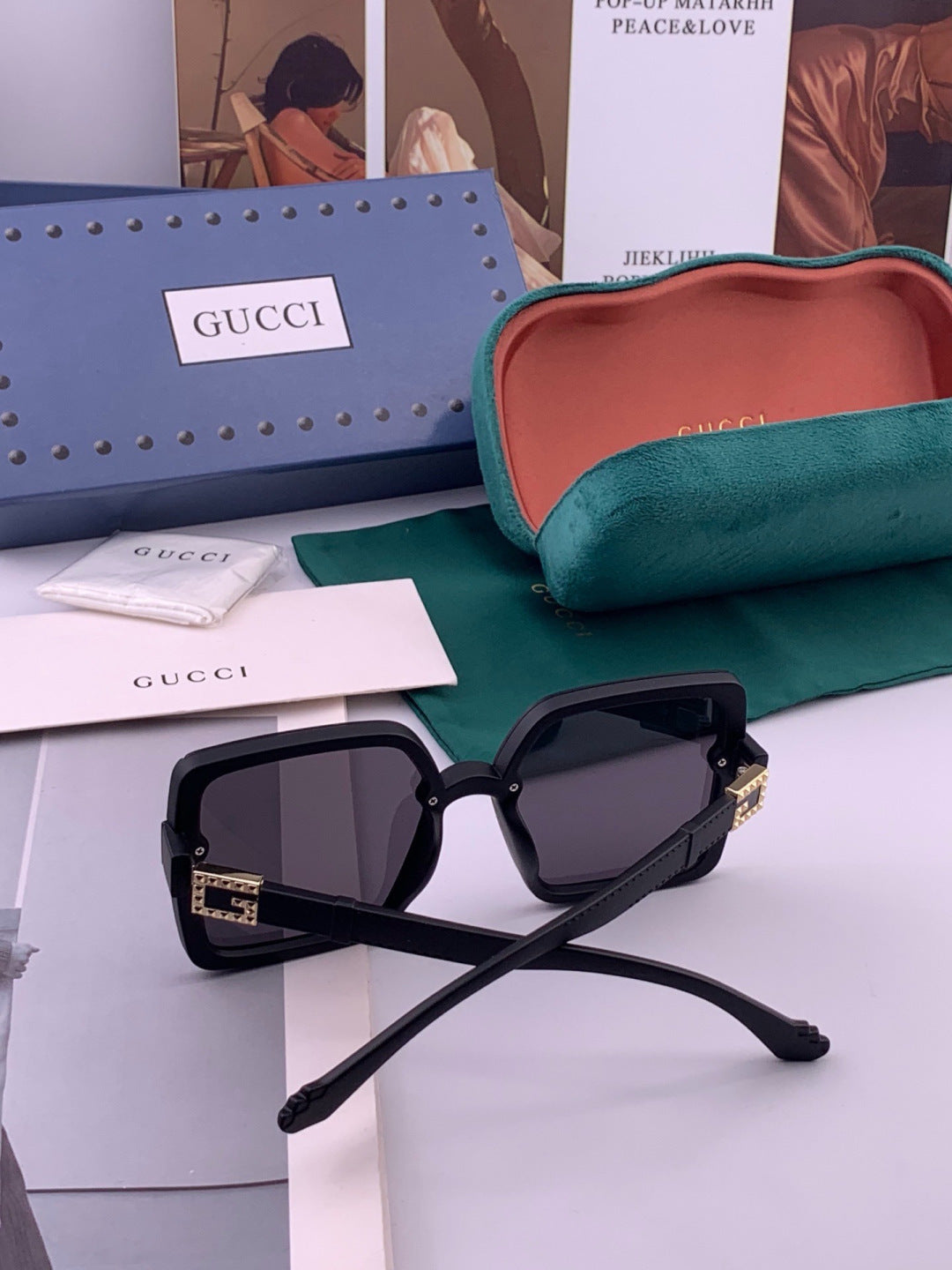 Gucci G3518 Polarized Fashion Black Lens Sunglasses for Women - 357810 - detail image 4