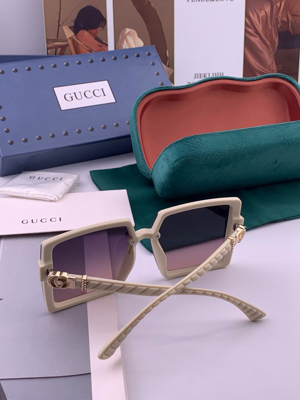 Gucci G5610 Polarized Fashion Black Lens Sunglasses for Women - detail image 5
