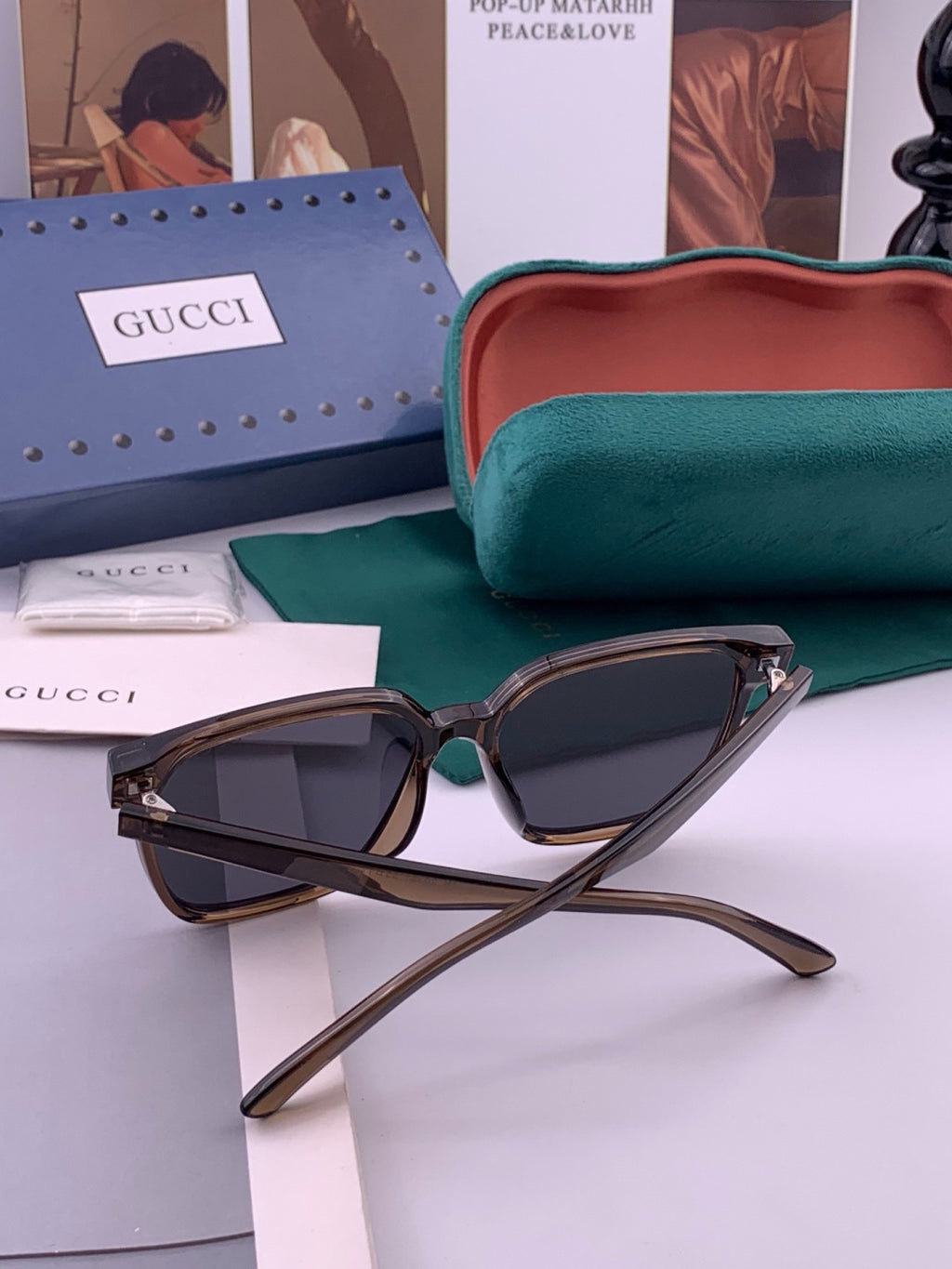 Gucci G12038 Polarized Fashion Gold Lens Sunglasses for Women - 357814 - detail image 4
