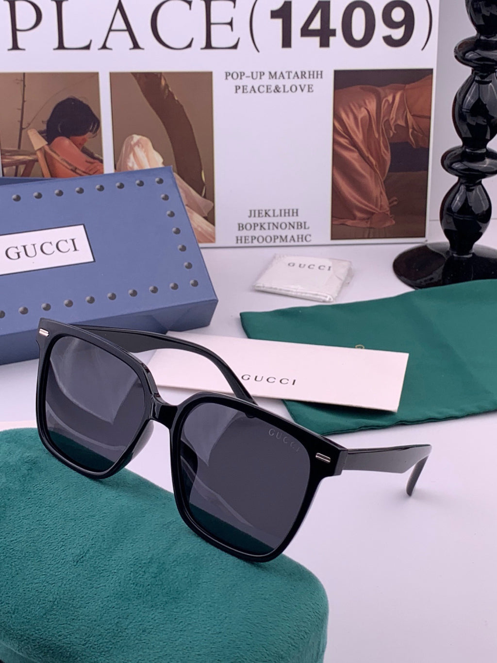 Gucci G12038 Polarized Fashion Gold Lens Sunglasses for Women - 357814