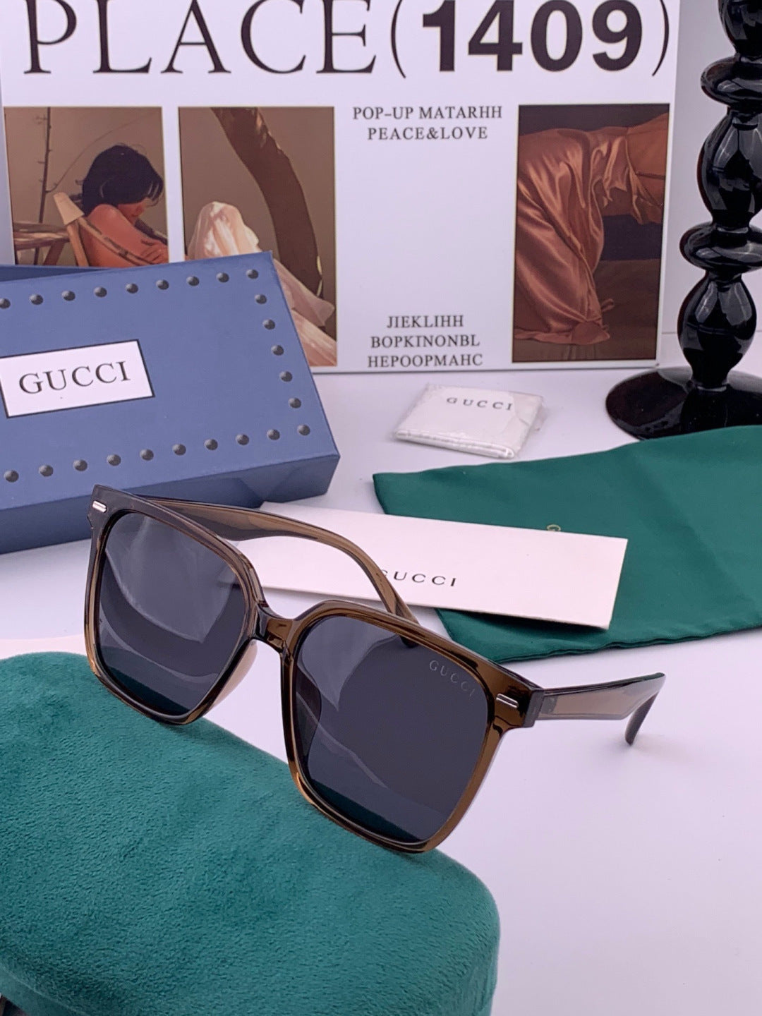 Gucci G12038 Polarized Fashion Gold Lens Sunglasses for Women - 357814 - detail image 2