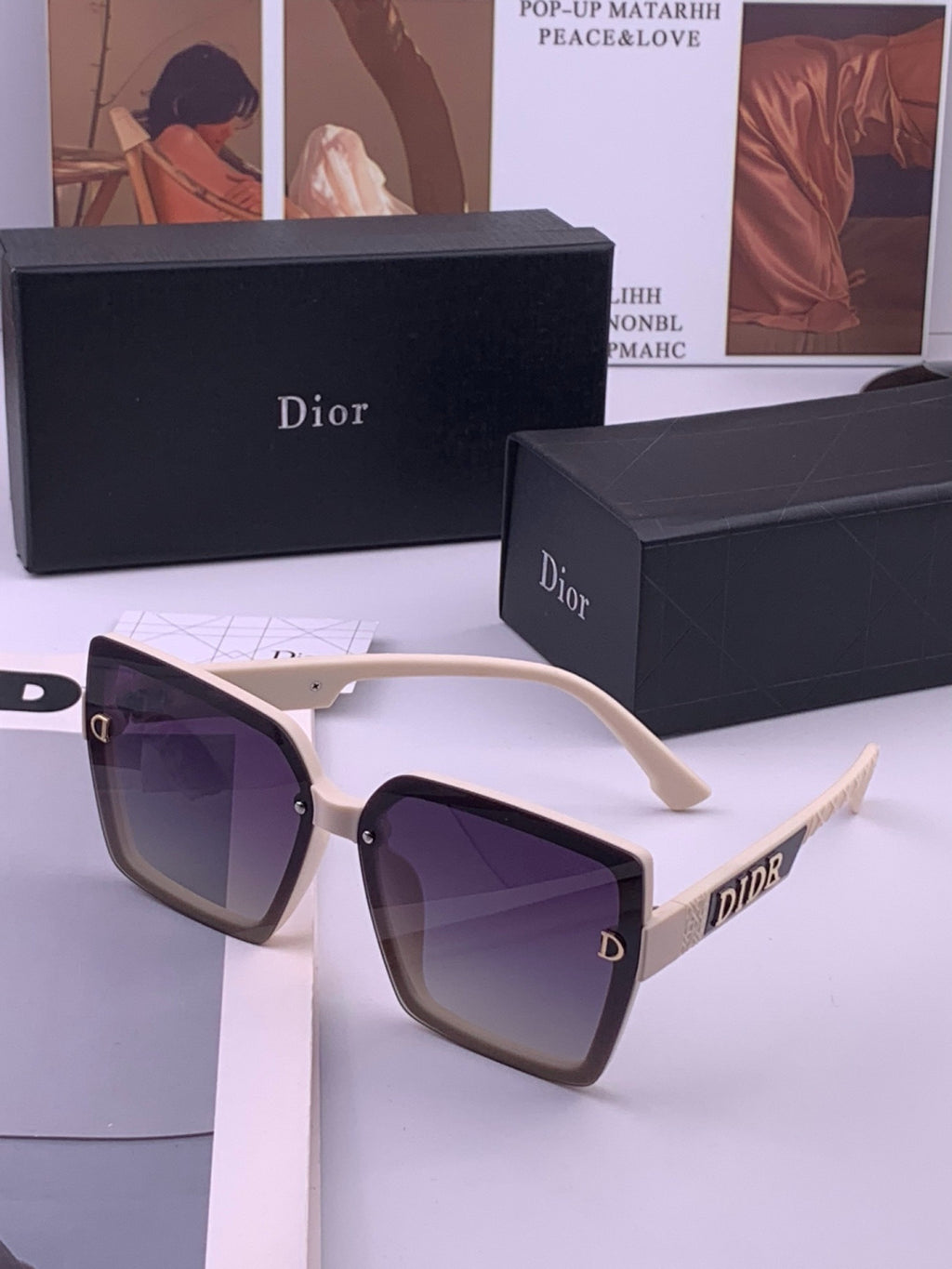 Dior CD2590 Polarized Square Black Lens Sunglasses for Women - 358227 - detail image 7