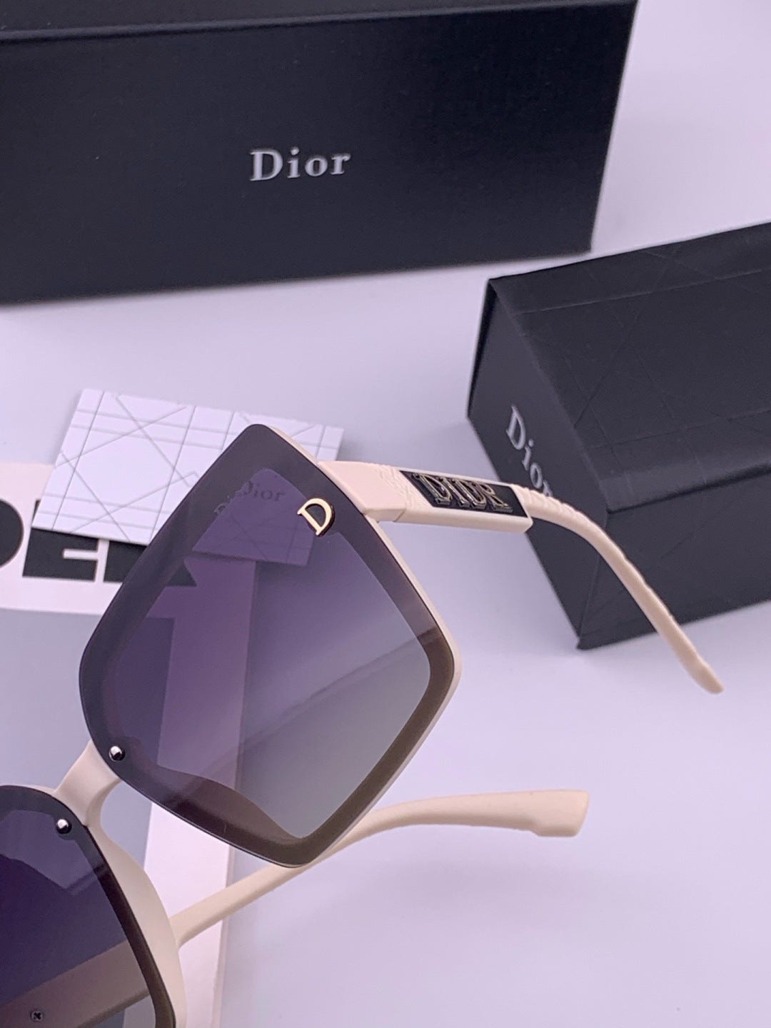 Dior CD2590 Polarized Square Black Lens Sunglasses for Women - 358227 - detail image 5
