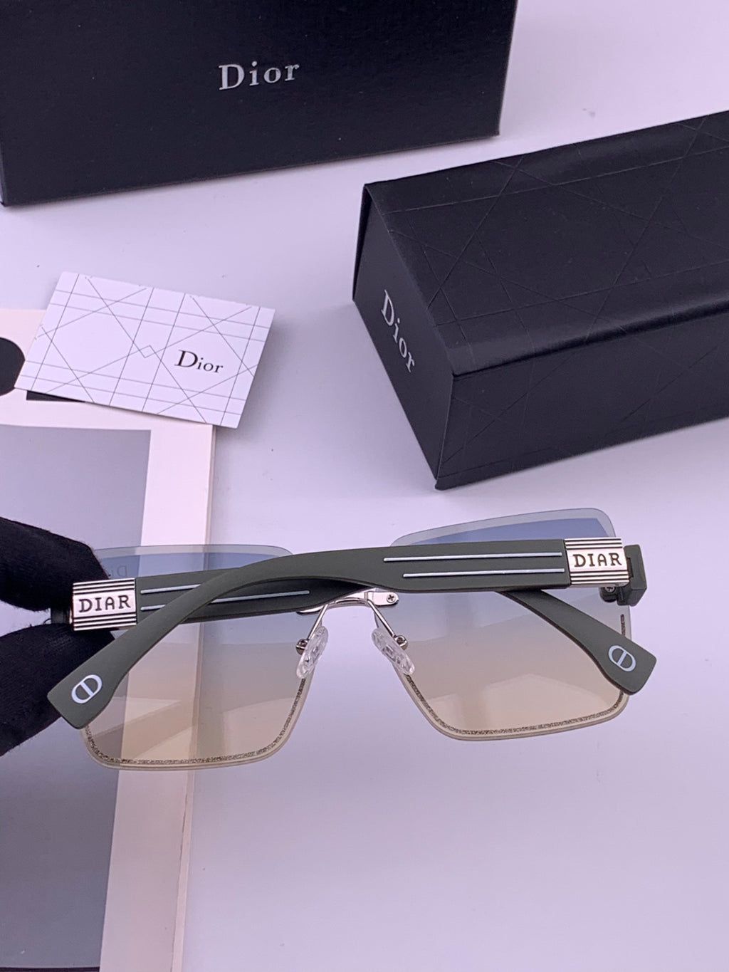 Dior D7771 Square Gold Lens Sunglasses for Men & Women - 358229 - detail image 5