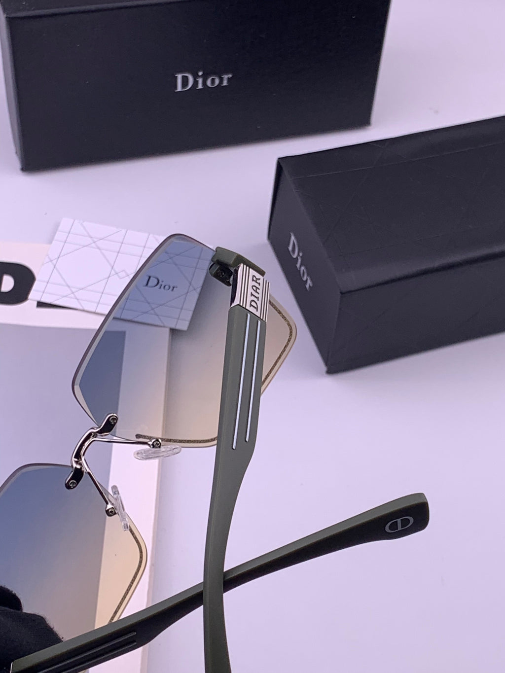 Dior D7771 Square Gold Lens Sunglasses for Men & Women - 358229 - detail image 4