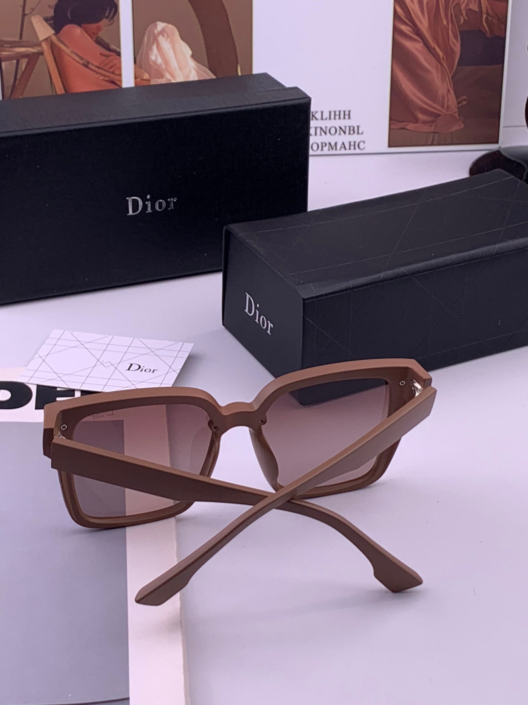 Dior CD883 Polarized Square Gold Lens Sunglasses for Women - 358231 - detail image 7