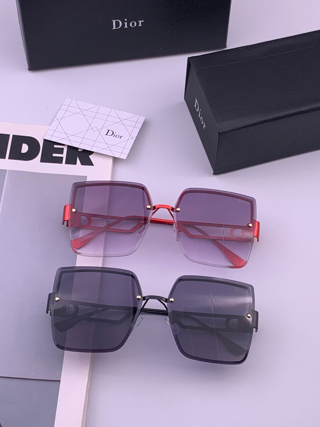 Dior D9681 Square Gold Lens Sunglasses for Men & Women - 358234 - detail image 7
