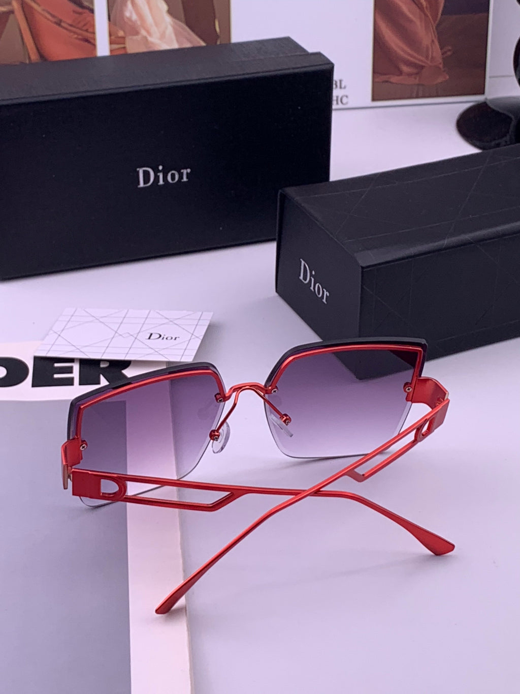 Dior D9681 Square Gold Lens Sunglasses for Men & Women - 358234 - detail image 6