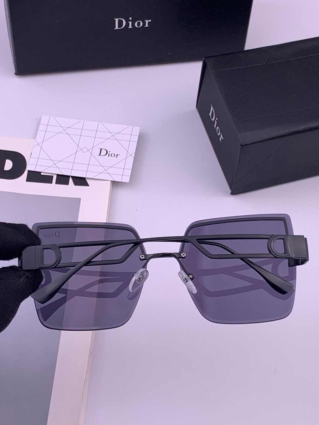 Dior D9681 Square Gold Lens Sunglasses for Men & Women - 358235 - detail image 2