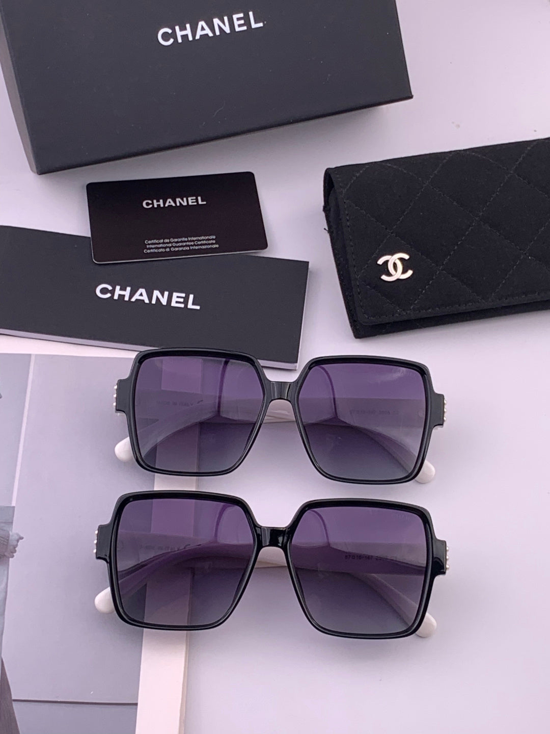 Chanel CH8250 Polarized Square Brown Lens Sunglasses for Women - 358053 - detail image 7