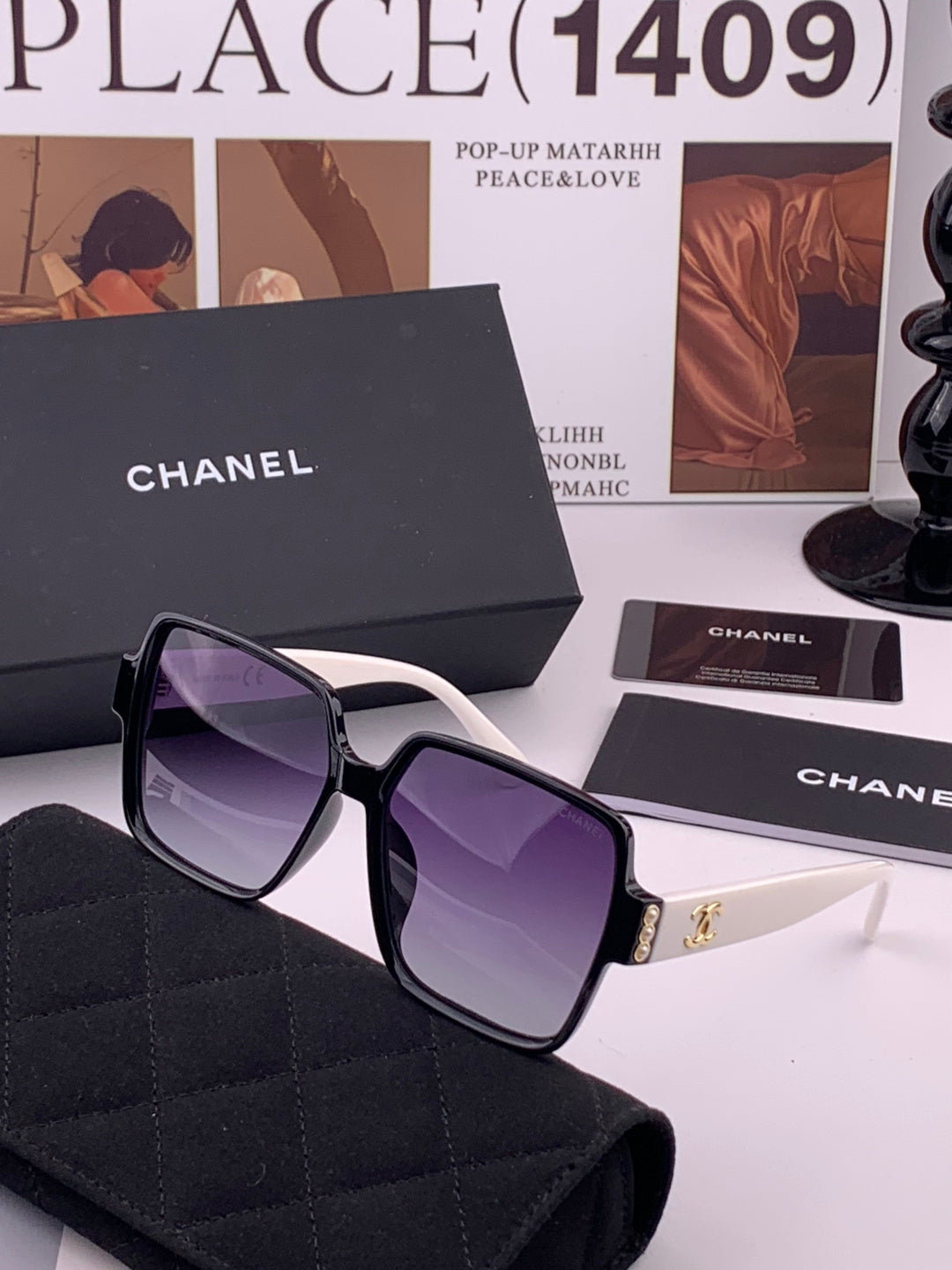 Chanel CH8250 Polarized Square Brown Lens Sunglasses for Women - 358053 - detail image 2