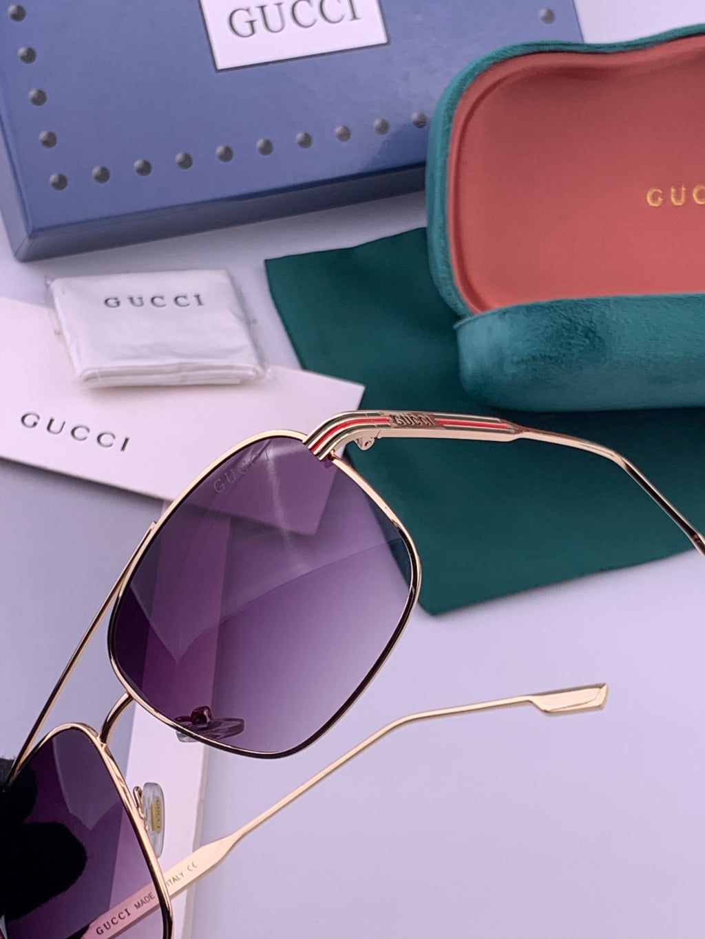Gucci G0113 Aviator Gold Lens Sunglasses for Men & Women - 357783 - detail image 3