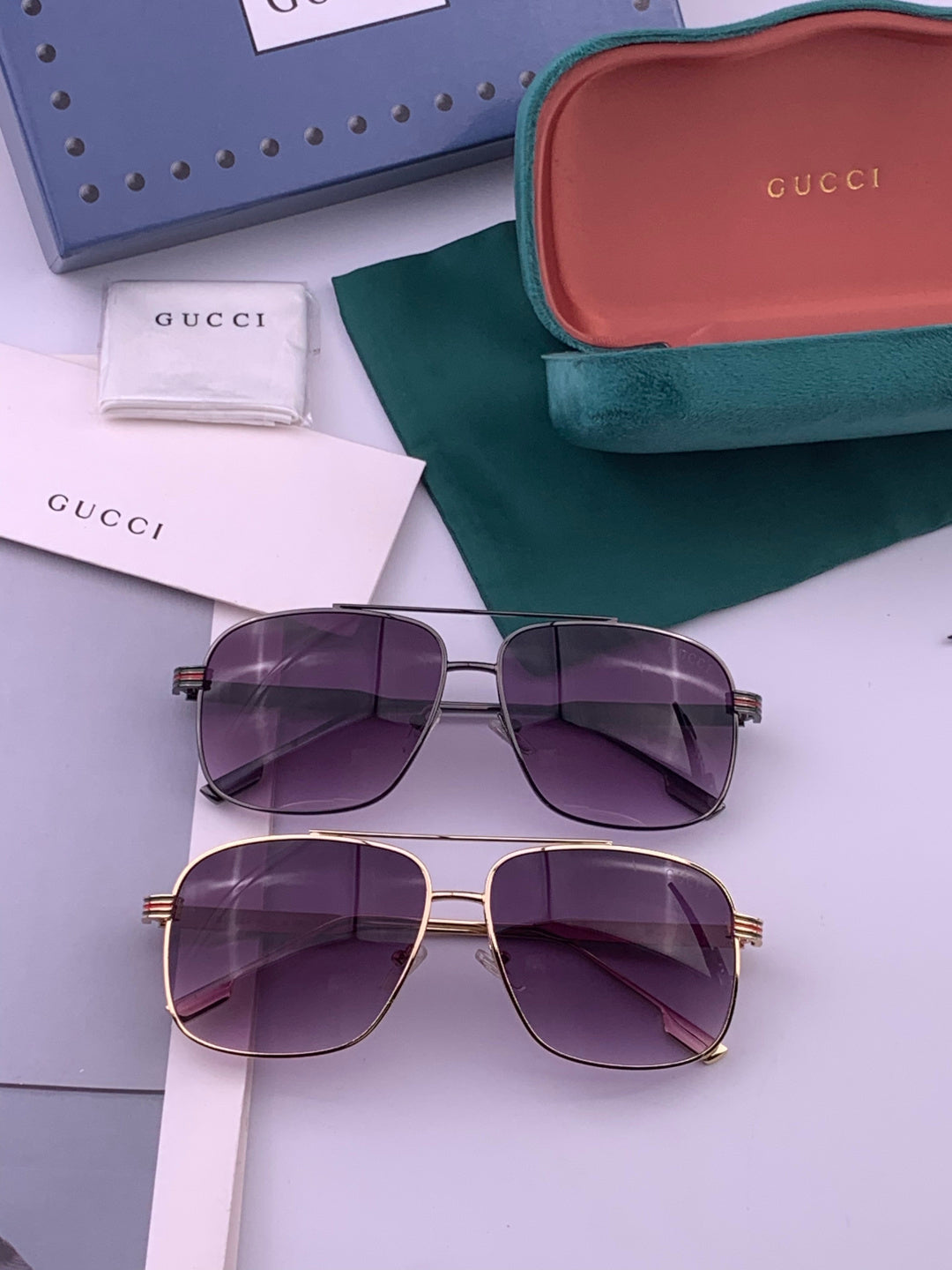 Gucci G0113 Aviator Silver Lens Sunglasses for Men & Women - 357784 - detail image 7