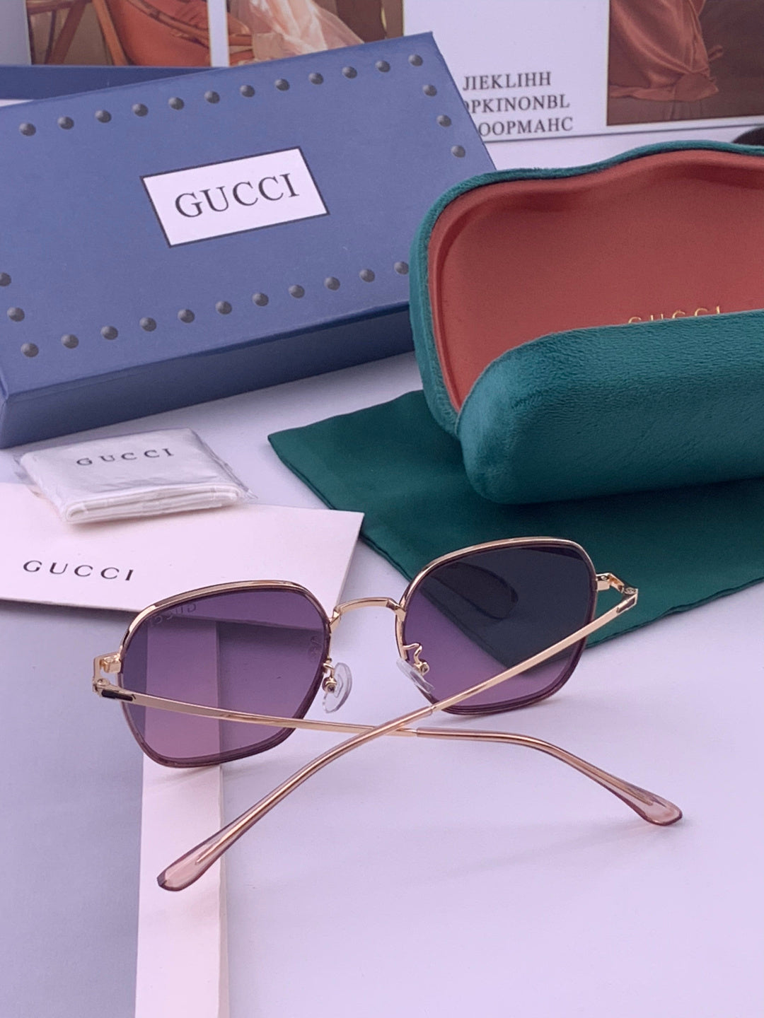 Gucci G1220 Polarized Round Gold Lens Sunglasses for Women - 357785 - detail image 6