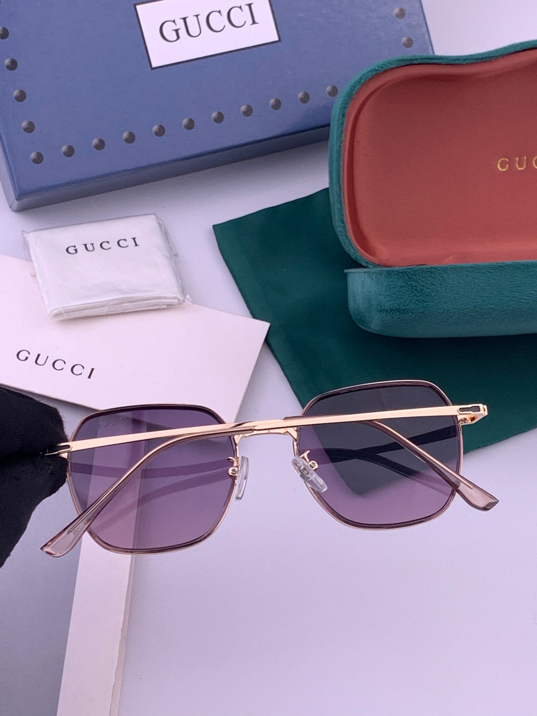 Gucci G1220 Polarized Round Gold Lens Sunglasses for Women - 357785 - detail image 4