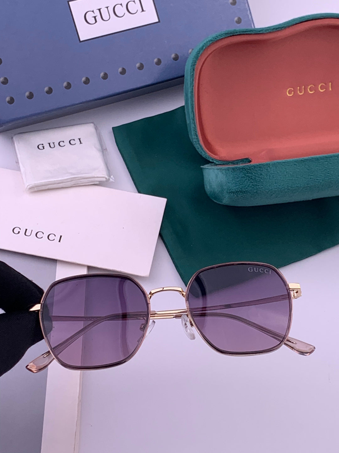 Gucci G1220 Polarized Round Gold Lens Sunglasses for Women - 357785