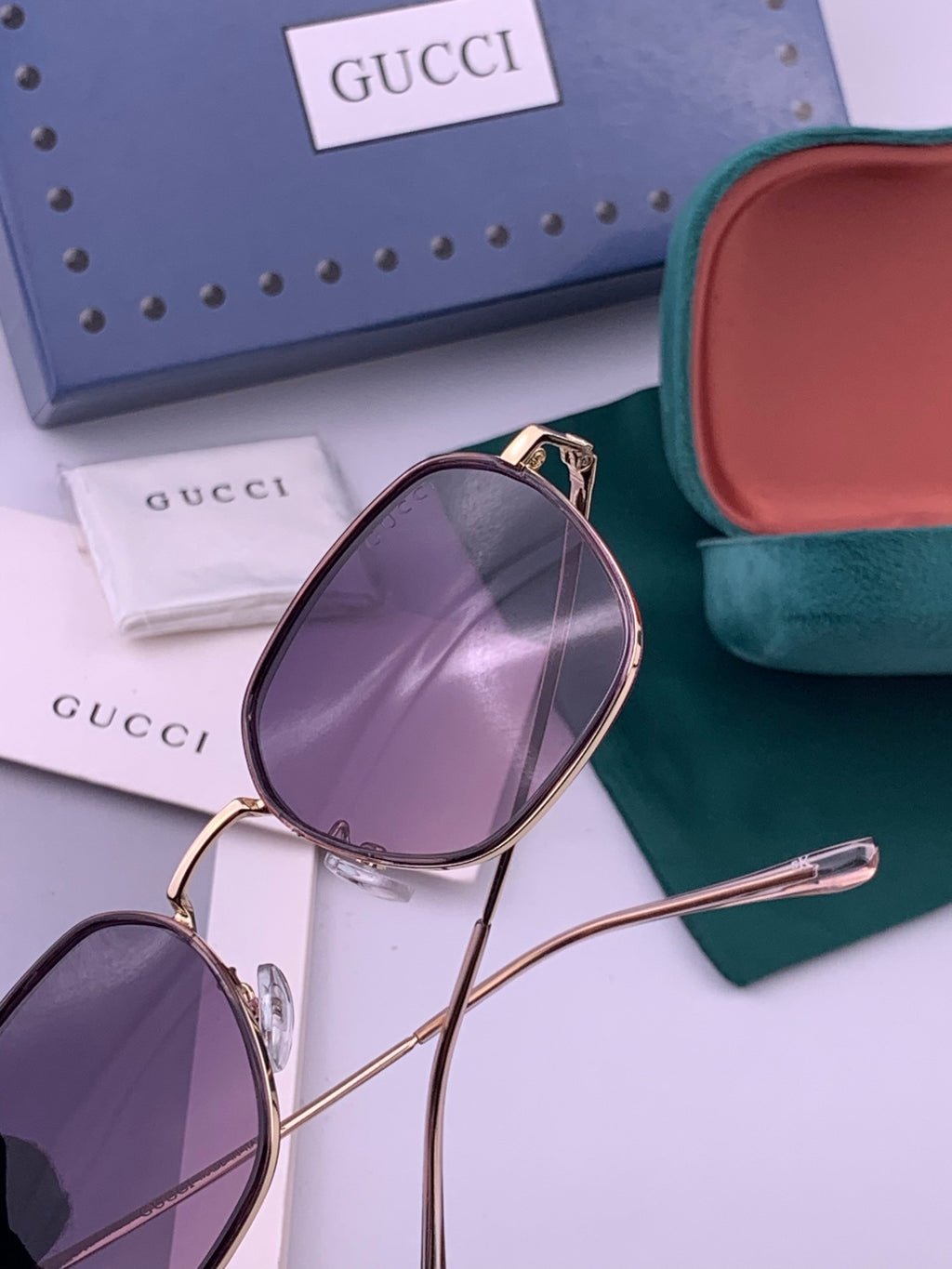 Gucci G1220 Polarized Round Gold Lens Sunglasses for Women - 357785 - detail image 5