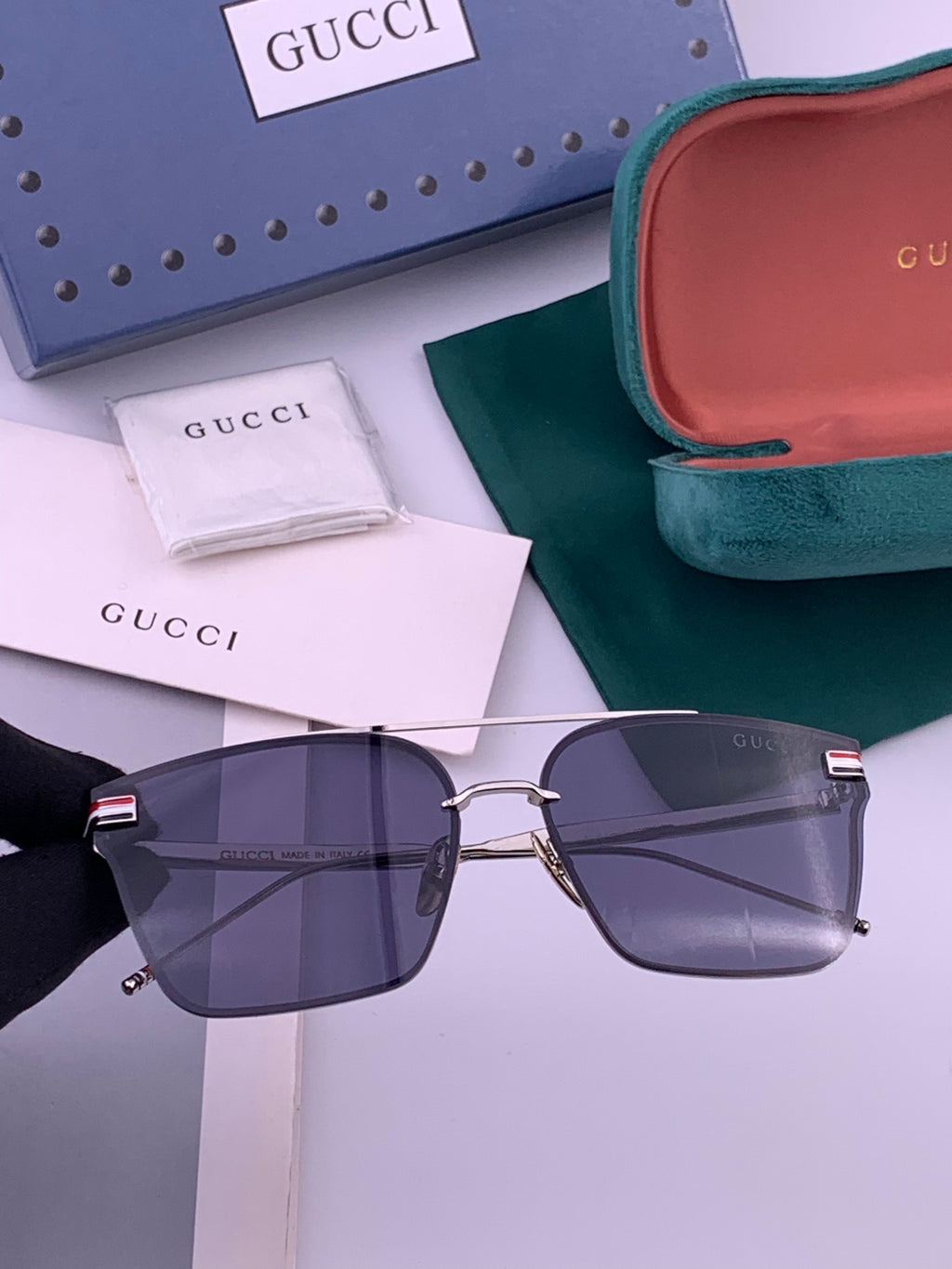 Gucci G3081 Polarized Aviator Gold Lens Sunglasses for Men & Women - 357786
