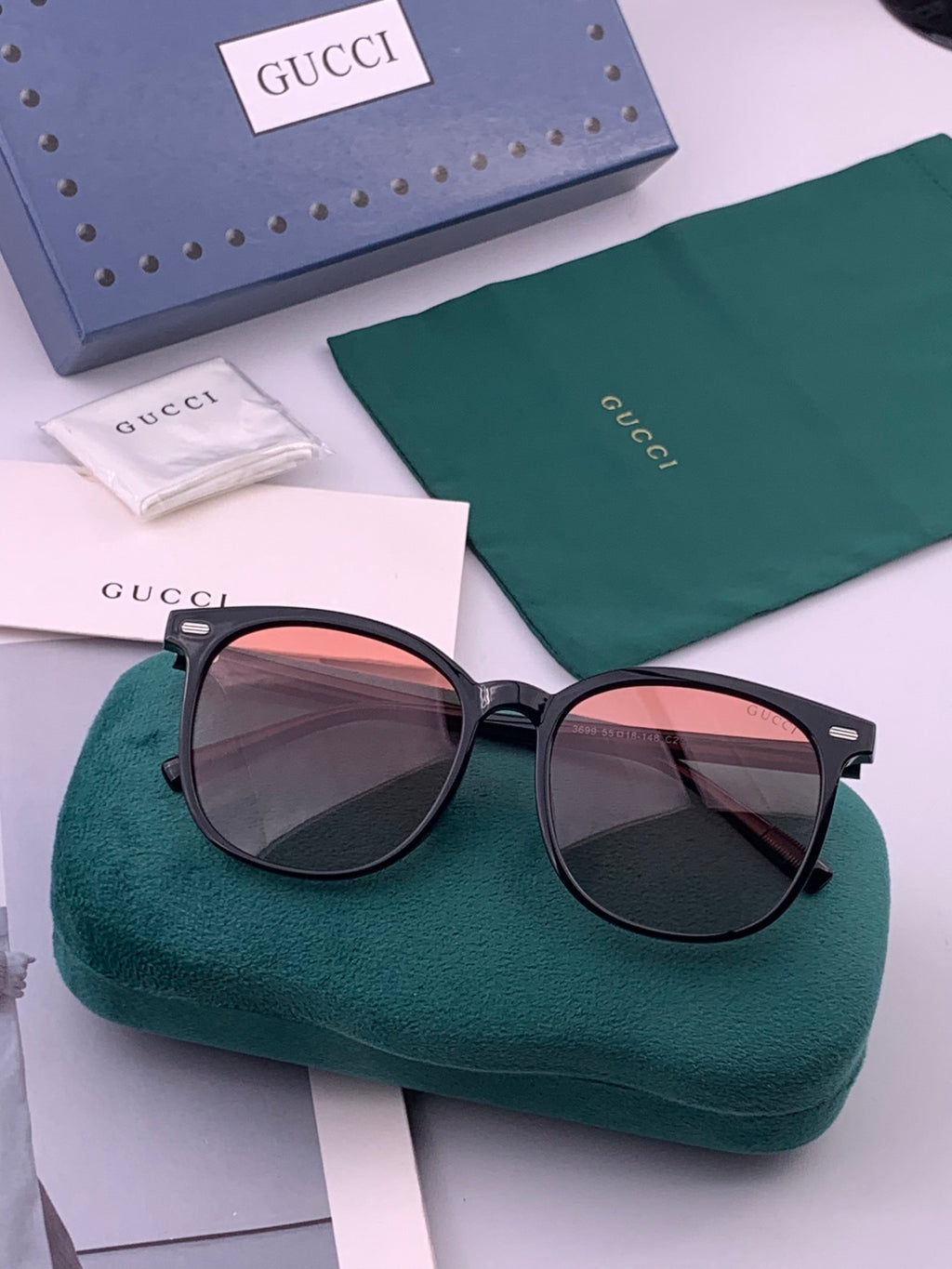 Gucci G9369 Polarized Round Black Lens Sunglasses for Men & Women - 357788 - detail image 6