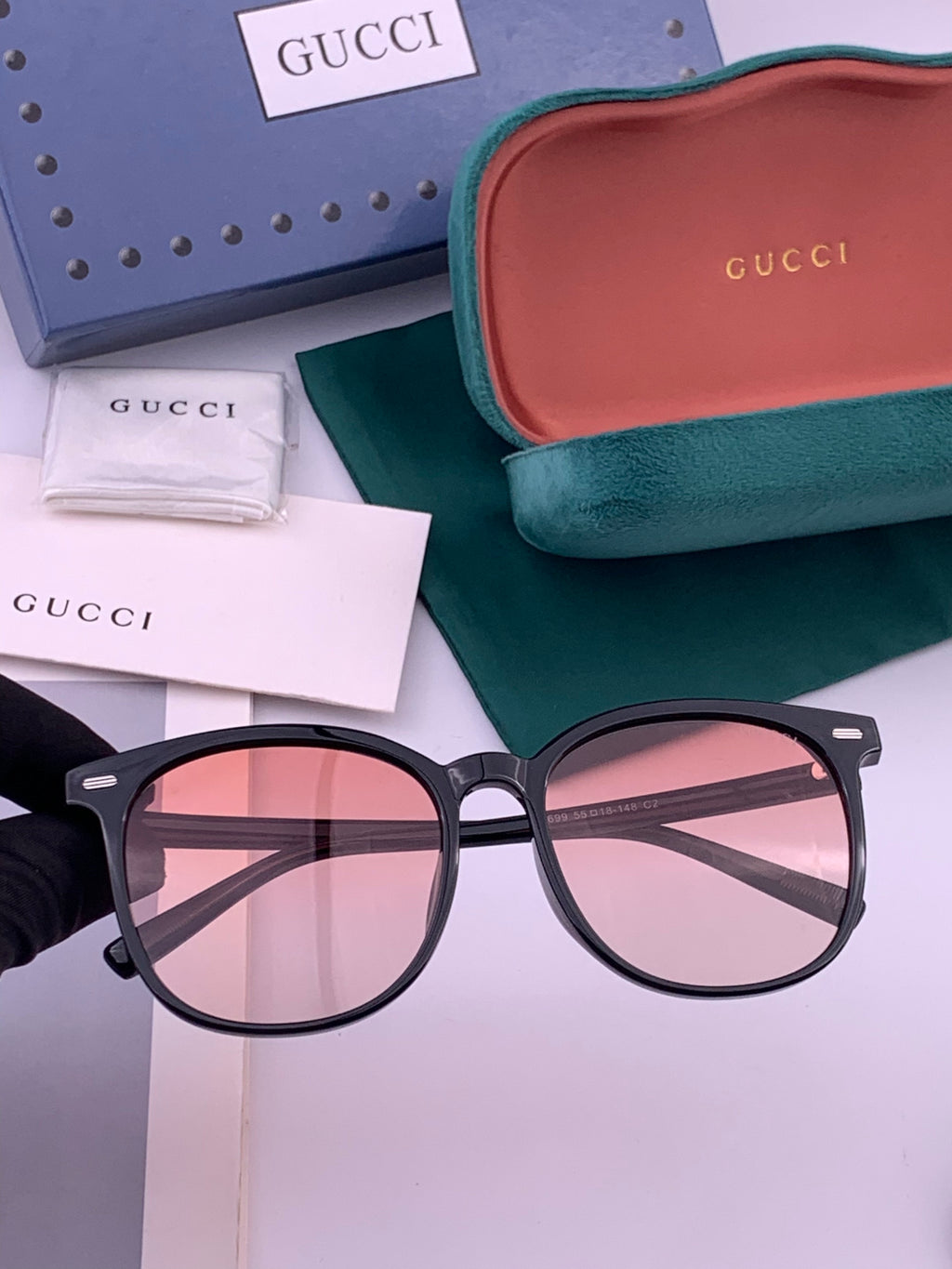 Gucci G9369 Polarized Round Black Lens Sunglasses for Men & Women - 357788