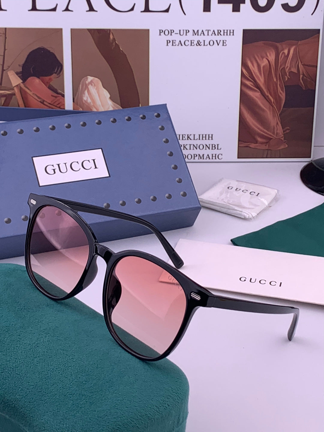 Gucci G9369 Polarized Round Black Lens Sunglasses for Men & Women - 357788 - detail image 2