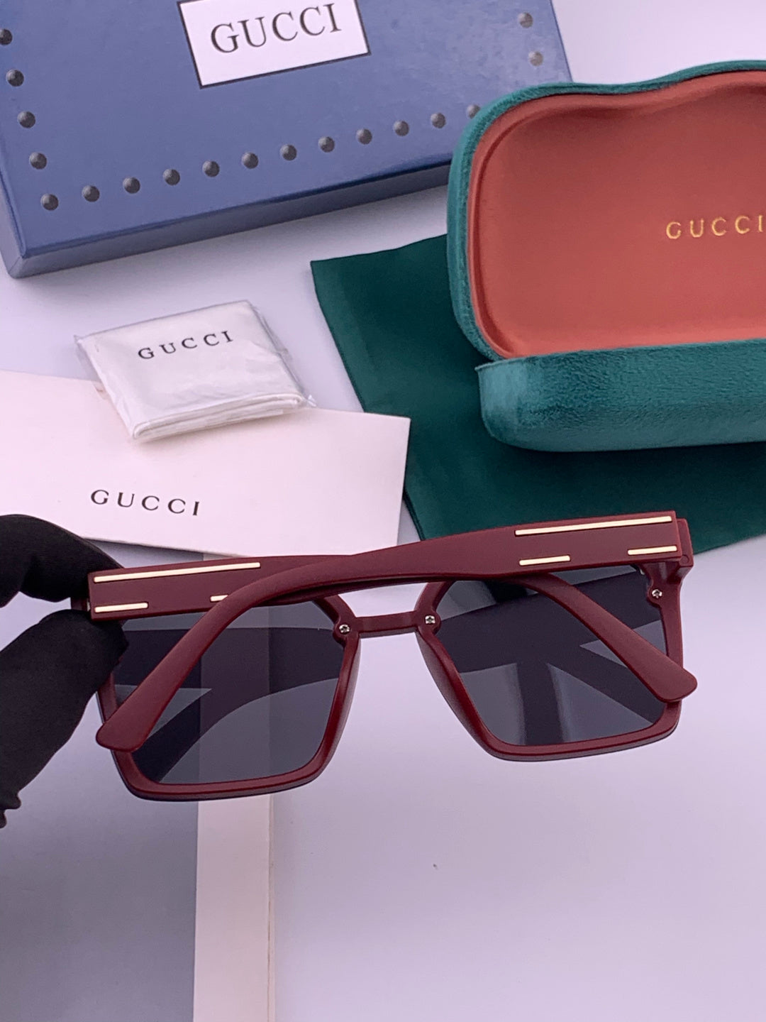 Gucci G7292 Polarized Square Gold Lens Sunglasses for Men & Women - 357791 - detail image 4