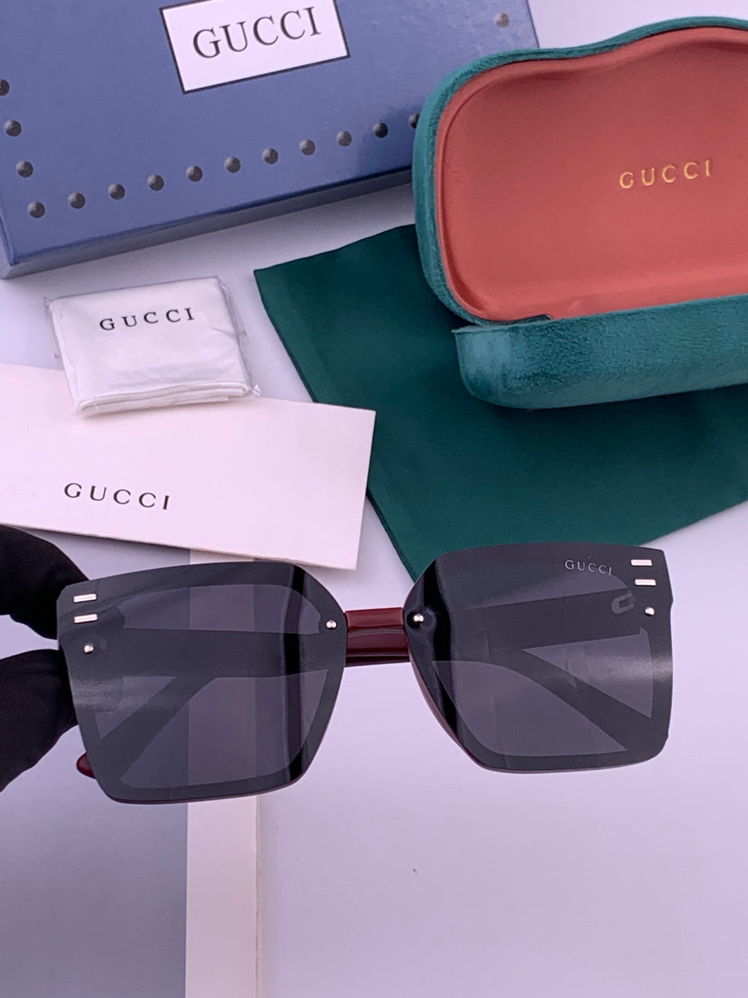 Gucci G7292 Polarized Square Gold Lens Sunglasses for Men & Women - 357791