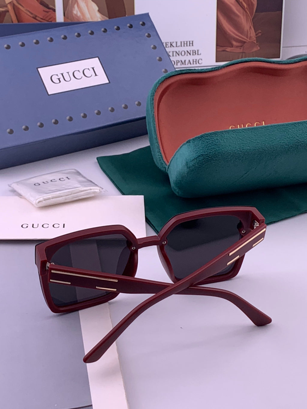 Gucci G7292 Polarized Square Gold Lens Sunglasses for Men & Women - 357791 - detail image 6