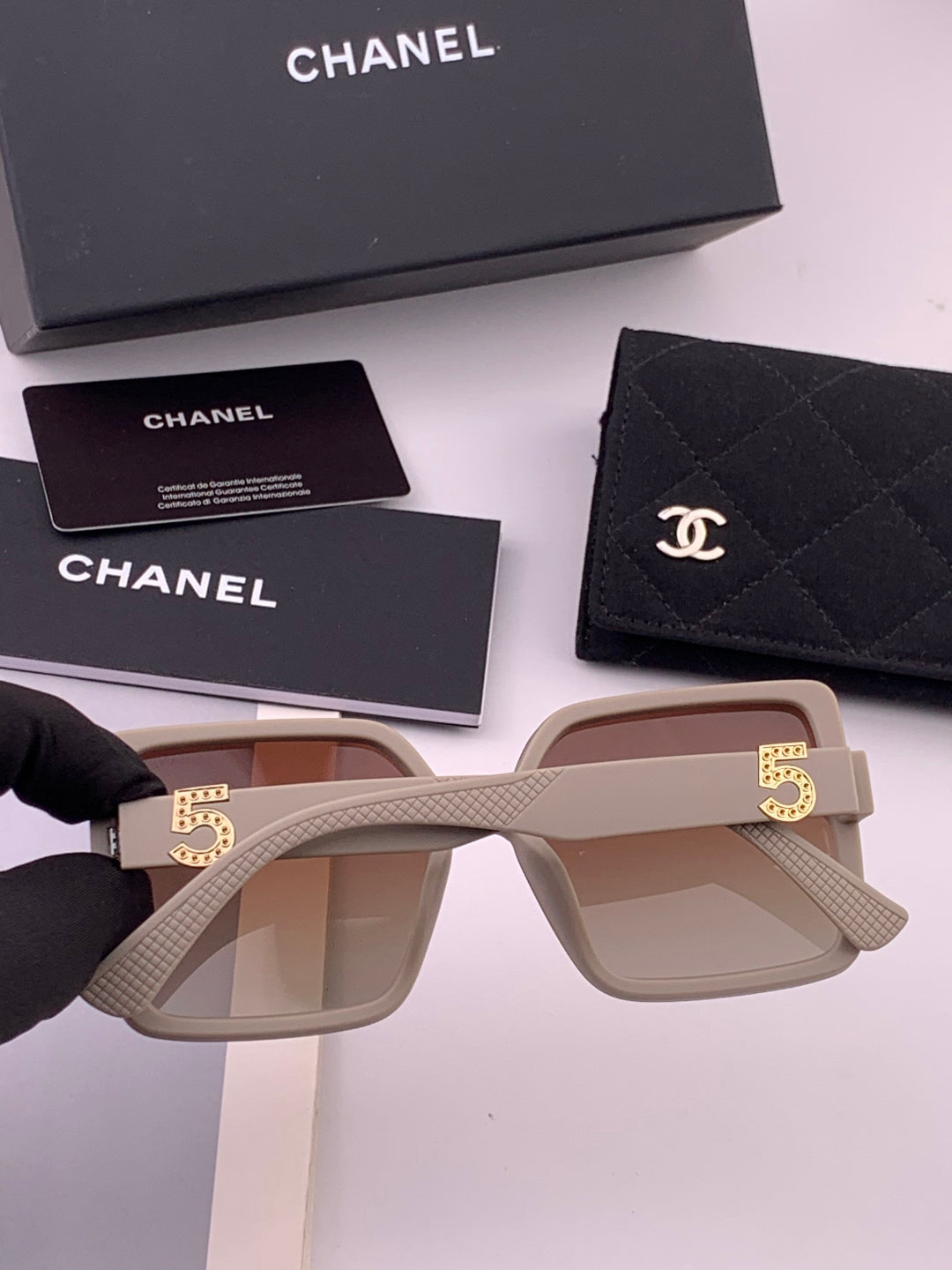 Chanel CH9519 Polarized Square Brown Lens Sunglasses for Women - 358045 - detail image 4