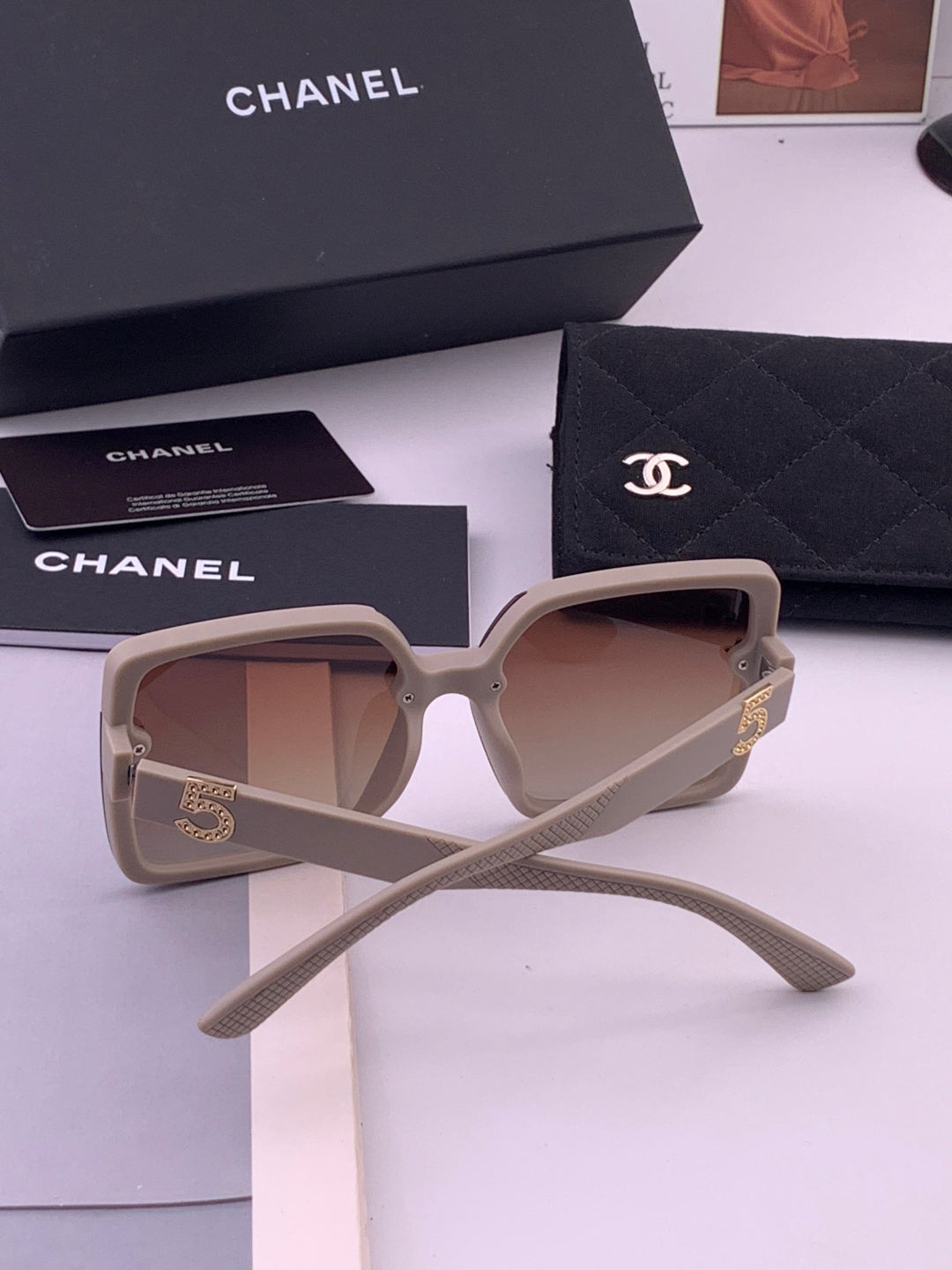 Chanel CH9519 Polarized Square Brown Lens Sunglasses for Women - 358045 - detail image 6