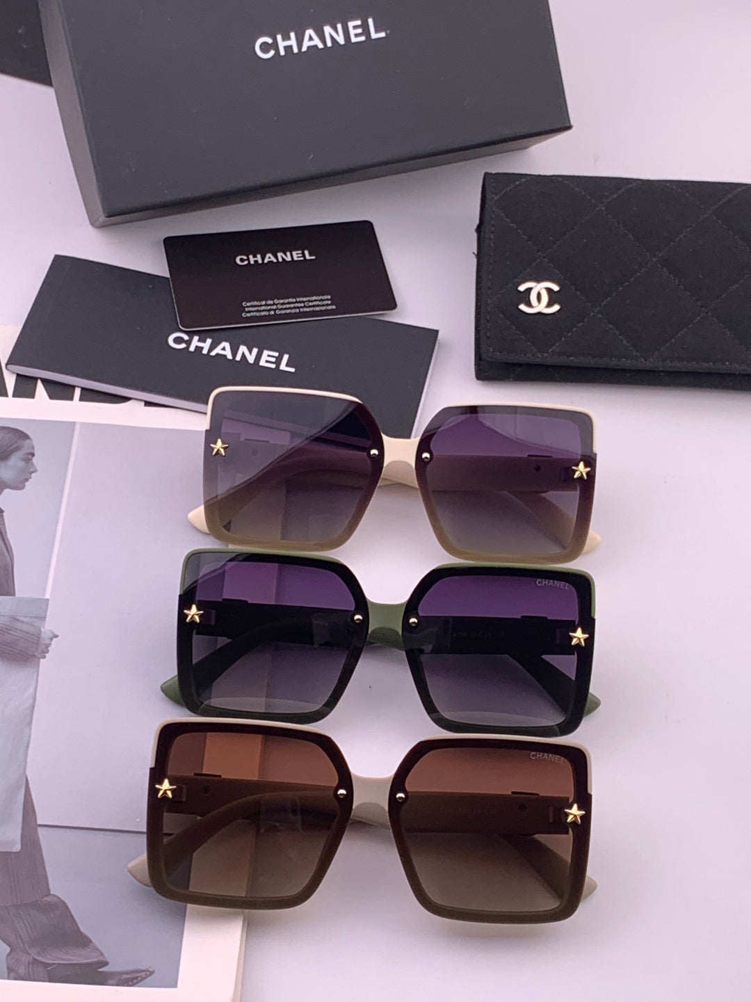 Chanel CH9519 Polarized Square Black Lens Sunglasses for Women - 358046 - detail image 7
